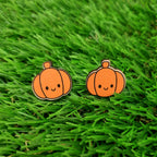Wooden Pumpkin Earrings
