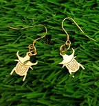 Egyptian Scarab Earrings | 925 Sterling Silver Gold Plated