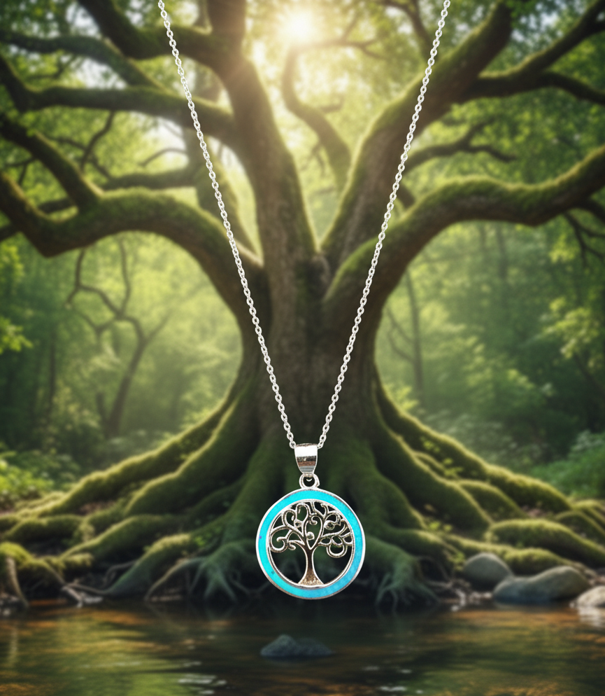 Iridescent Tree of Life Necklace | 925 Sterling Silver