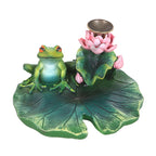 Water Lily Backflow Incense Holder with Frog