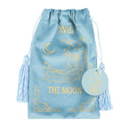 "The Moon" Tarot and Oracle Bag - Blue and Gold Velvet