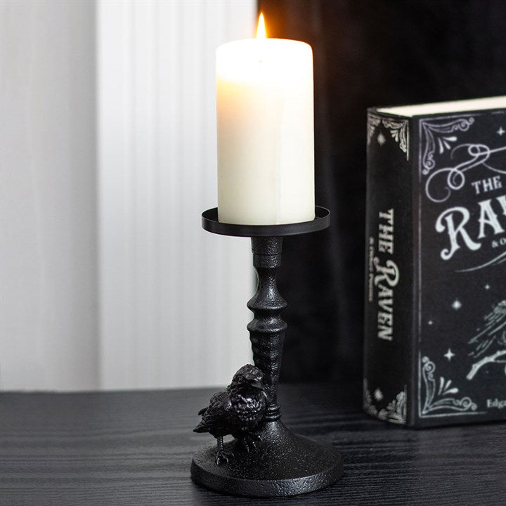 Pillar Candle Holder "Mystic Raven"