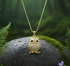 18k Gold Plated Brass Owl Necklace