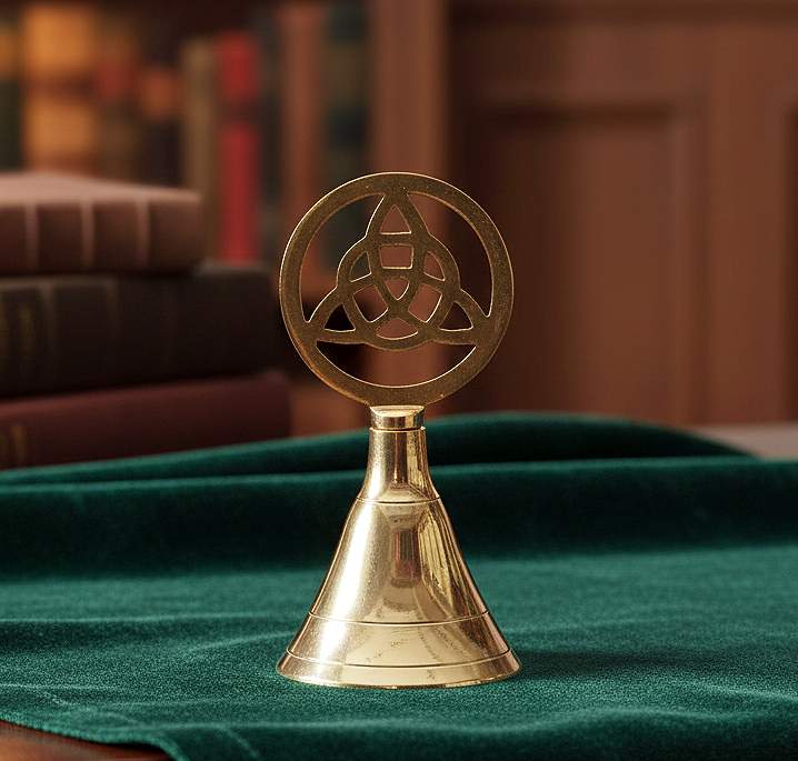 Brass Altar Bell with Triquetra