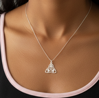Celtic Solar and Lunar Triquetra Necklace in 925 Sterling Silver
