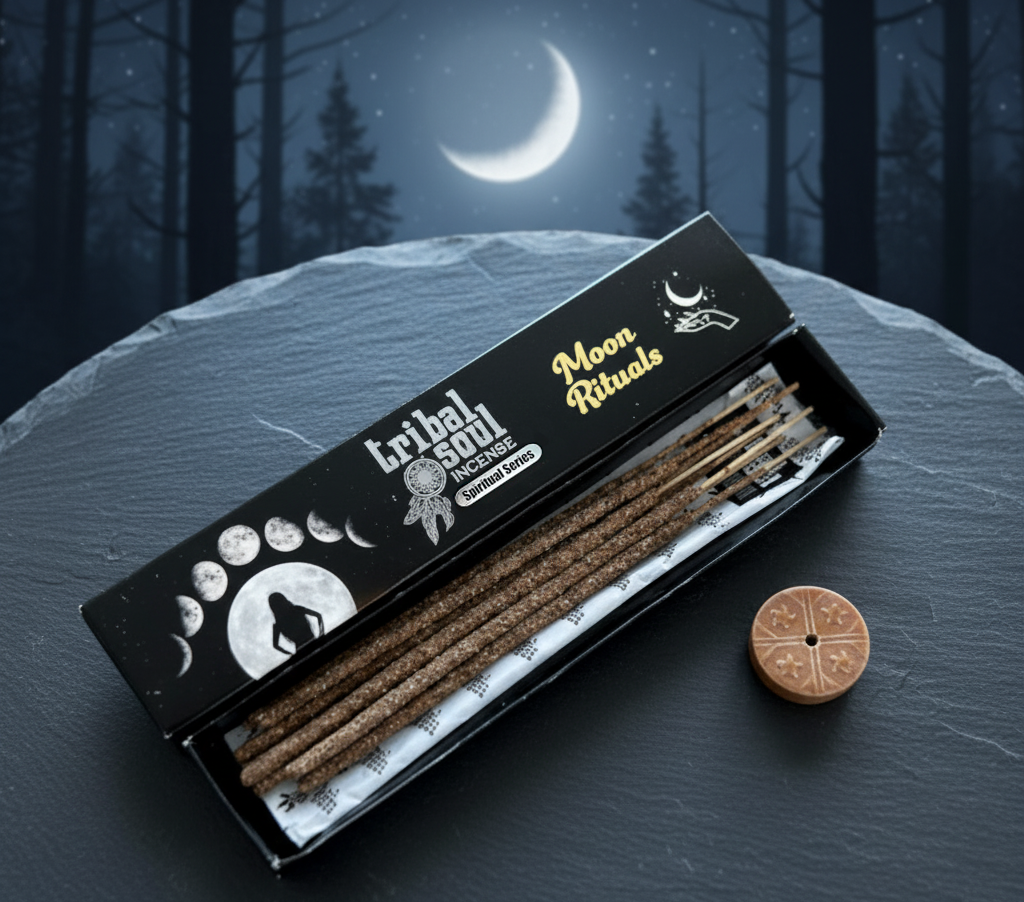 Moon Ritual Incense + Ceramic Holder (Tribal Soul)