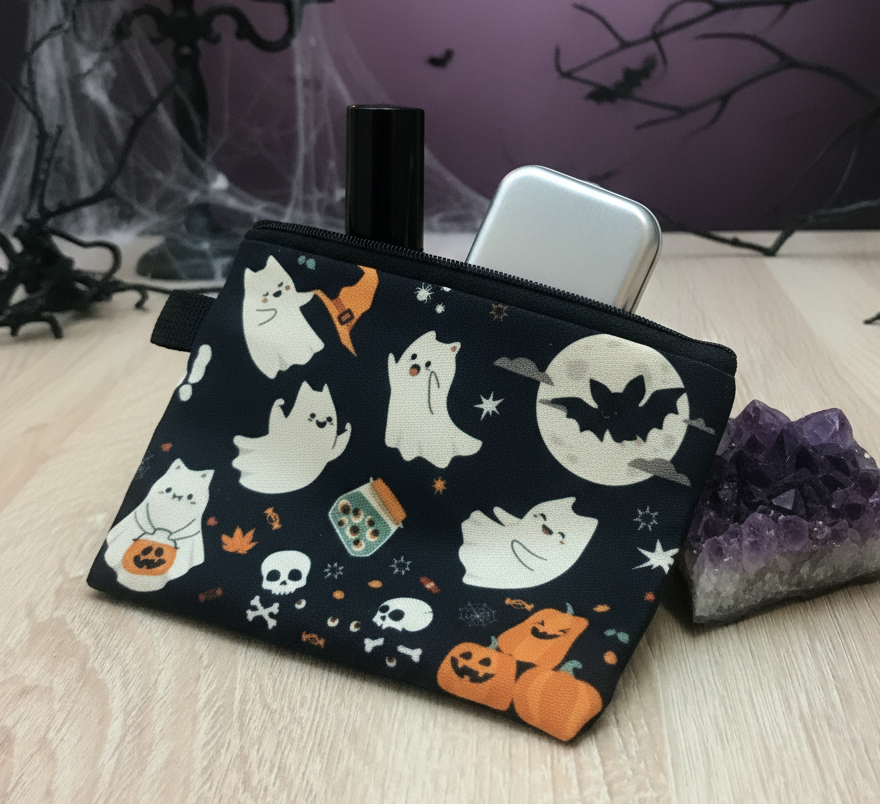 "Cat Ghost" handbag toiletry bag