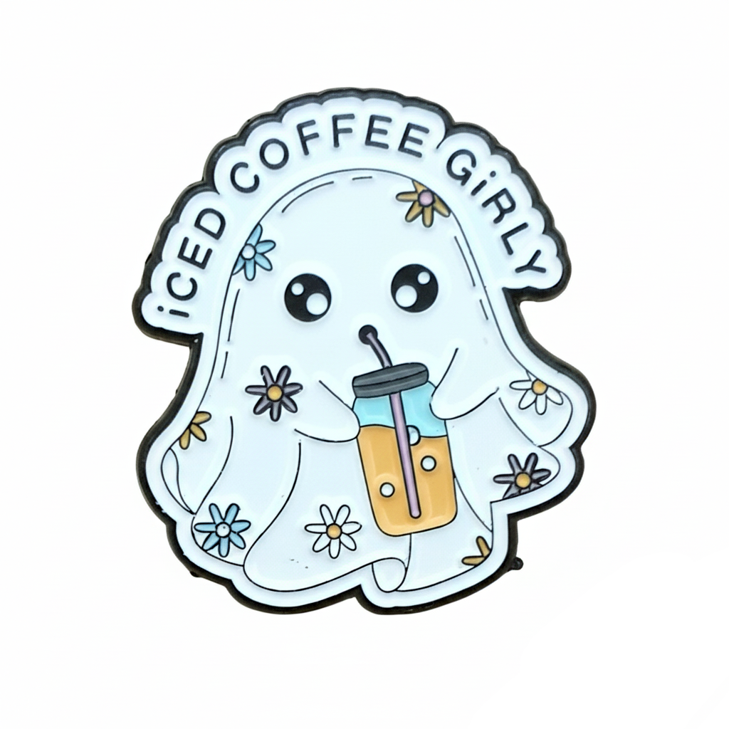 Iced Coffee Girly Ghost Pin