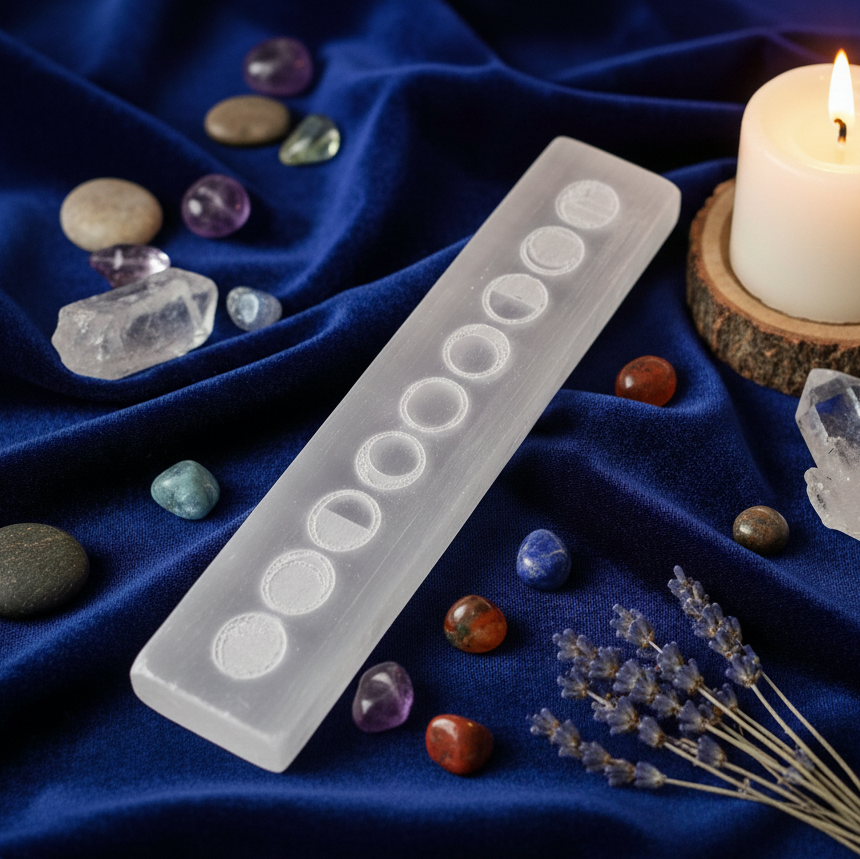 Selenite Charging Plate - Moon Phase