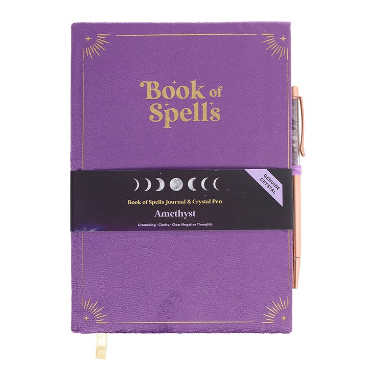 Ritual Set "Book of Spells" - Purple Velvet and Amethyst