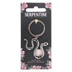 Snake Amulet Keychain with Rose Quartz "Serpentine"