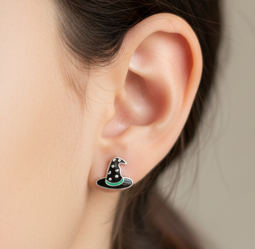 Witch Hat Earrings | 925 Sterling Silver