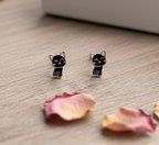 Black Kitten Earrings | 925 Sterling Silver