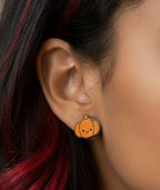 Wooden Pumpkin Earrings