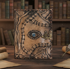 Handcrafted Leather Grimoire in Blank Pages "The All-Seeing Eye"