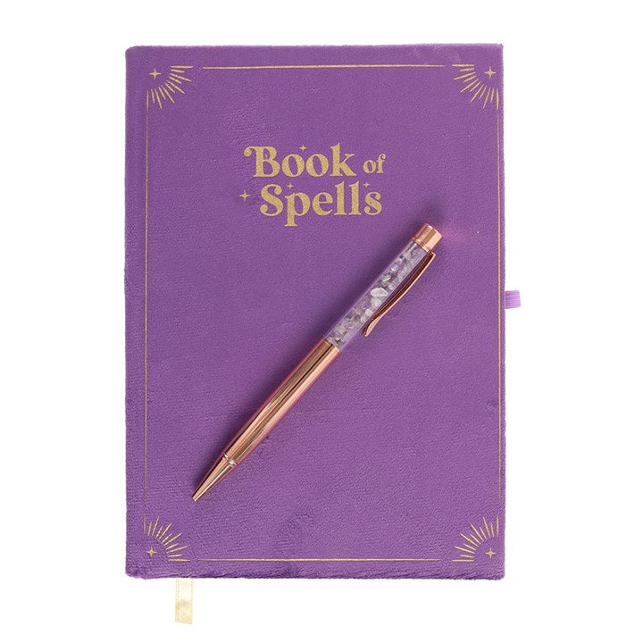 Ritual Set "Book of Spells" - Purple Velvet and Amethyst