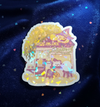 Holographic Sticker "Witchy Owl Coffee" (Large)