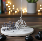 Moon Necklace with Triquetra in 925 Sterling Silver