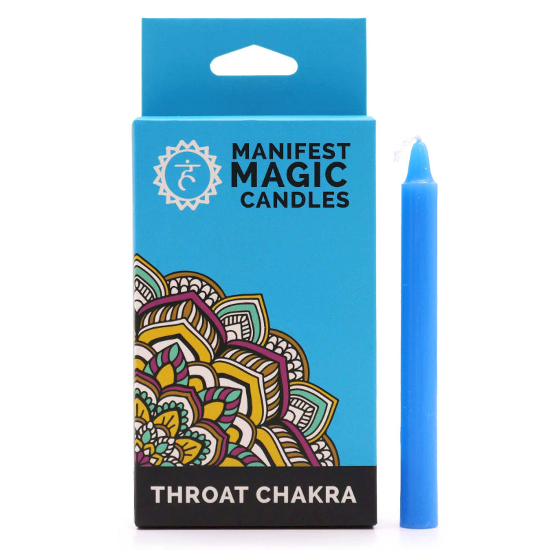 Pack of 12 Manifest Magic Candles - Light Blue