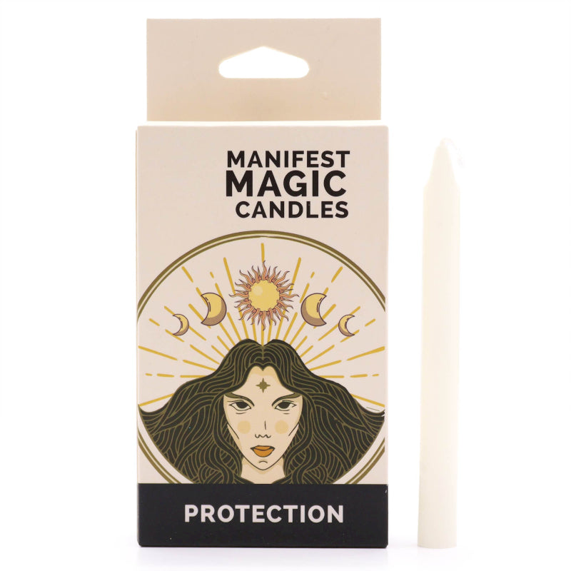 Pack of 12 Manifest Magic Candles - White
